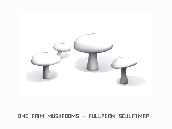 One Prim Mushrooms Kit - full perm sculpt map