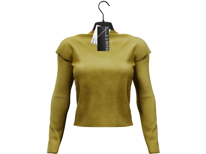 [HUNTT] :: Bloom Cold-Shoulder Top - Canary