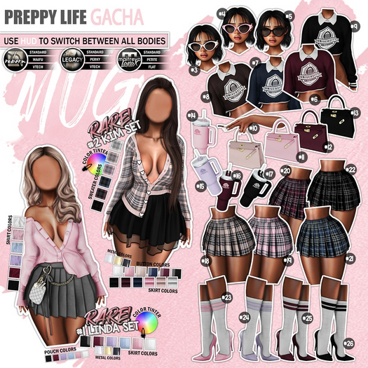 Mug - Preppy Life Gacha - #12 Smoking Purse Maroon