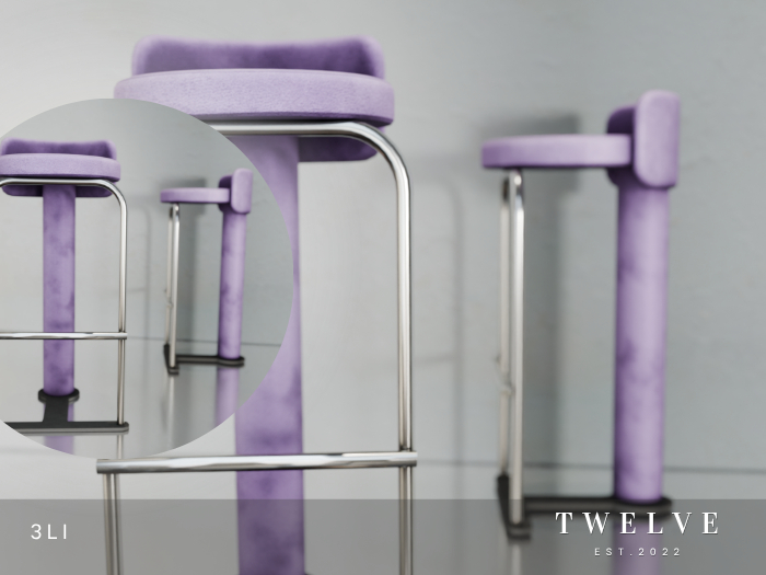 TWELVE - Balenciego Stool - Violet