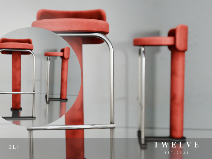 TWELVE - Balenciego Stool - Red