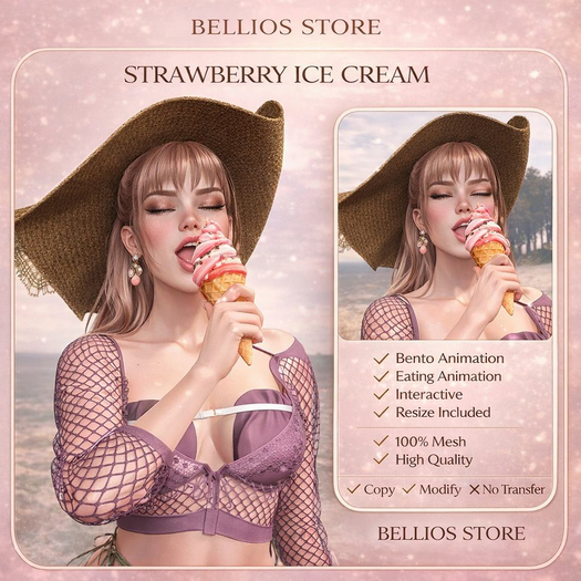 Bellios Store - Strawberry Ice Cream