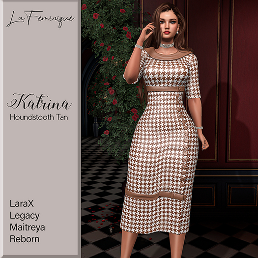 La Feminique Katrina Houndstooth Tan