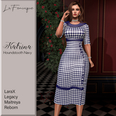 La Feminique Katrina Houndstooth Navy