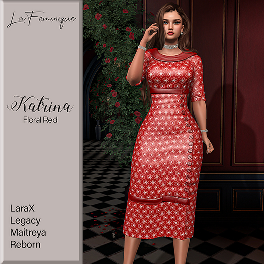 La Feminique Katrina Floral Red