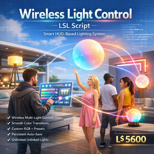 Wireless Light Control System HUD + Receiver | Full Perm Smart Lighting Script | Multi Object Sync, Smooth Transitions