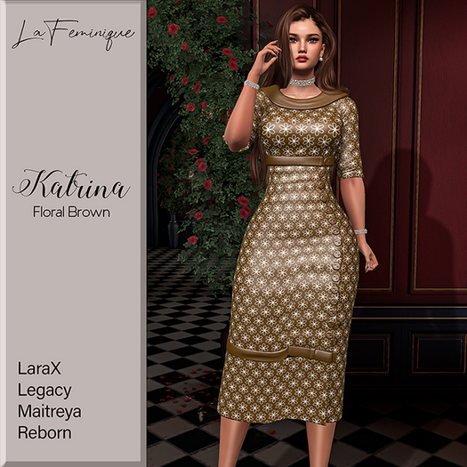 La Feminique Katrina Floral Brown