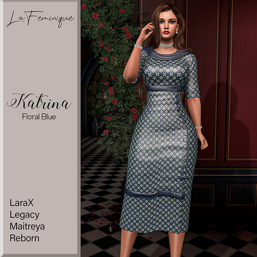 La Feminique Katrina Floral Blue
