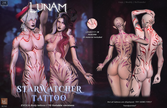 LUNAM ⋅ ⋆☽︎⋅ StarWatcher Tattoo PACK ⋅☾⋆ ⋅
