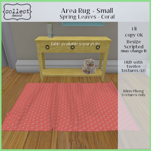 Area Rug-Small - Spring Leaves-Coral - { collect }