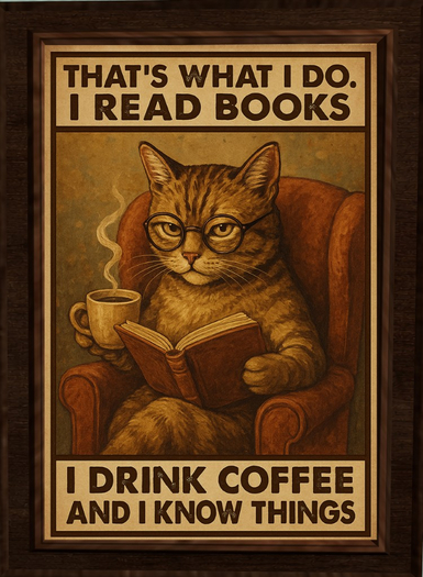 Fluffingtons Cat Art - Funny Coffee Frame