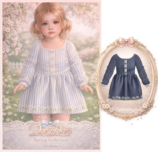 {Dollheart} Daisy Dress - Dusty Navy