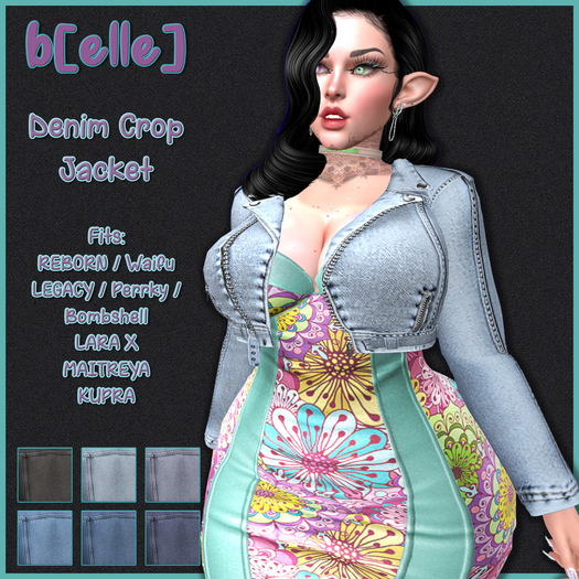b[ELLE] Denim Crop Jacket (UP)