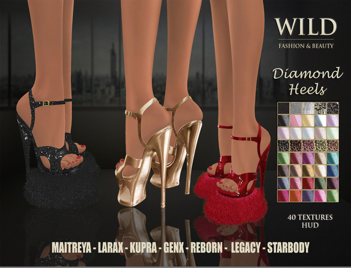 :::WILD:::Fashion Diamond Heels