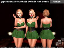 [S] Cressida Strapless Corset Mini Dress Green