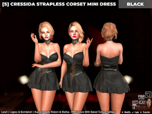 [S] Cressida Strapless Corset Mini Dress Black