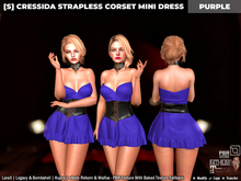 [S] Cressida Strapless Corset Mini Dress Purple