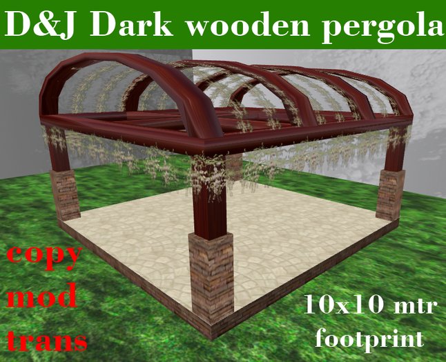 D&J Dark wooden pergola (boxed)