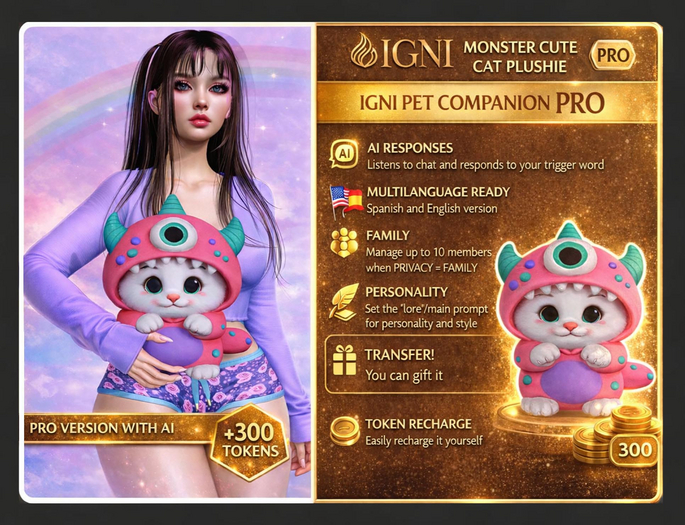 IGNI - Monster Cute Cat Plushie PRO