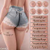 CAROLG - Sassy Back Thigh Tattoo Set - 15 desing - tintable
