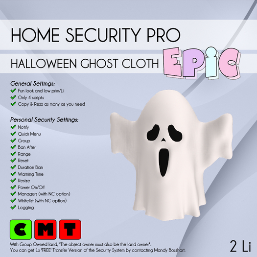 [EPIC Security] Halloween Ghost Cloth (ADD ME)