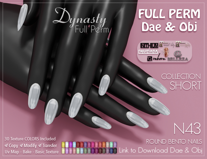 Dynasty - Nails BENTO Round Short N43 Dae & Obj