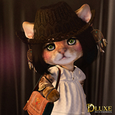 *DLUXE* DINKIES BILLY STRAW HAT* black