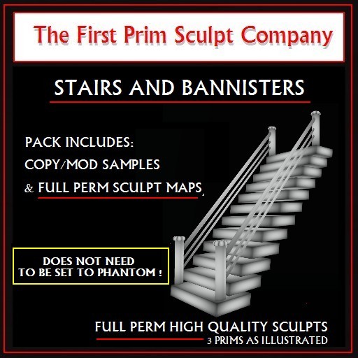 STAIRS WITH BANNISTERS BOXED