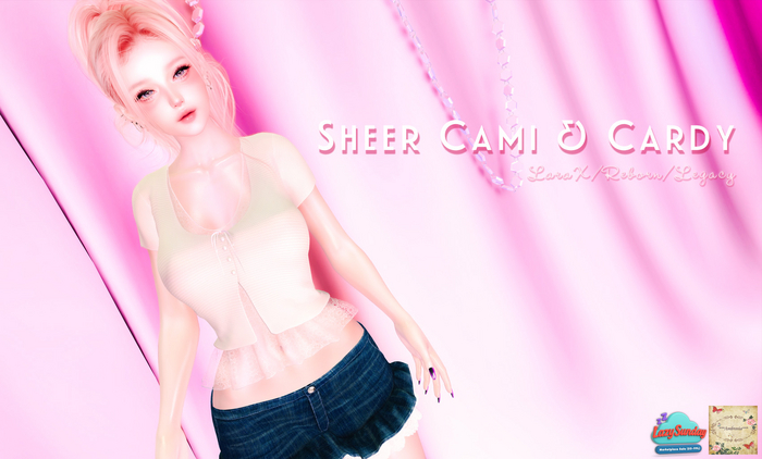 ***Ambrosia***Sheer Cami & Cardy[ecru]