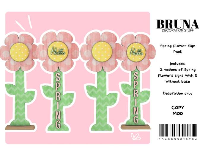 BRUNA - Spring Flower Sign Pack