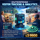 Enterprise Visitor Tracking & Analytics LSL Script – Real-Time Live Visitor Counter, Session Tracker, Peak Analytics