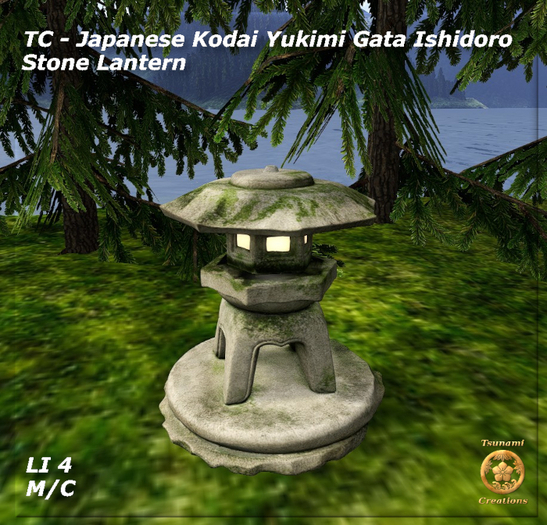 TC - Japanese Kodai Yukimi Gata Ishidoro Stone Lantern