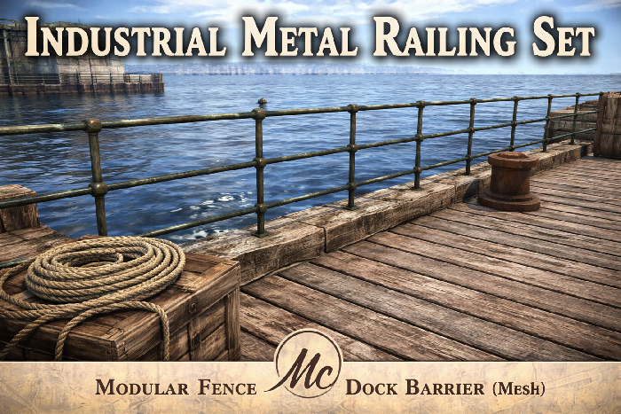 [M-C] Industrial Metal Railing Set