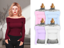-Sorumin- Off-shoulder TOP -PASTEL1 PACK-