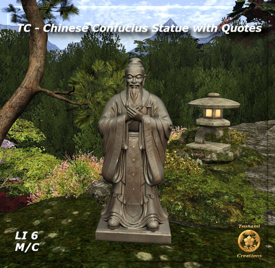 TC - Chinese  Confucius Statue with Quotes