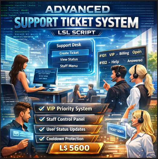 Second Life Marketplace - Support Ticket System LSL Script | Full ...