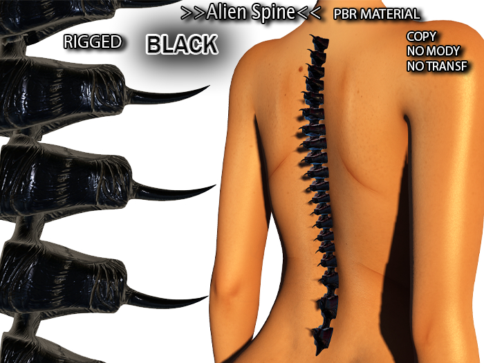 Second Life Marketplace - **Alien Spine (BLACK)**PlayFullMesh