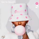 :.VEX:. Retro Bucket Hat : 90S BABE : POLKA (Add)