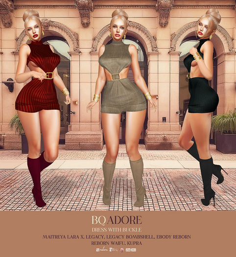 BQ::Adore Dress w/Buckle:: Solid Black 