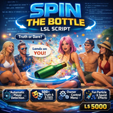 Spin the Bottle Multiplayer Party Game LSL Script FULL PERM – Truth or Dare System, Auto Player Detection and Roleplay