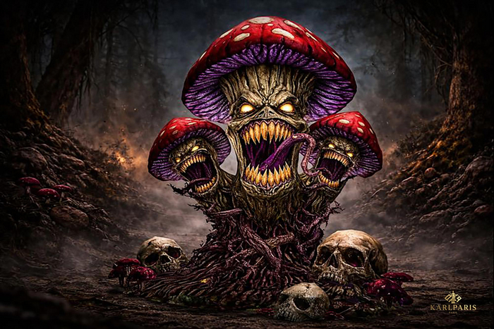 Cursed Mushroom Beast – Dark Horror Fantasy Creature Statue