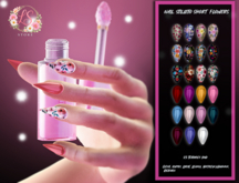 [LS] NAIL STILLETO SHORT FLOWERS