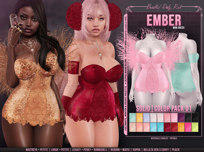 *B.D.R.* Ember -Mini Dress- (Solid 01)
