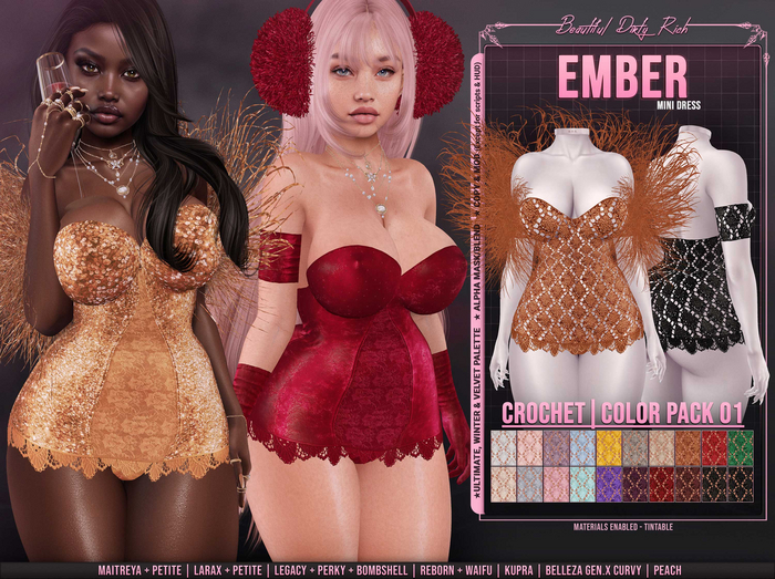 *B.D.R.* Ember -Mini Dress- (Crochet 01)