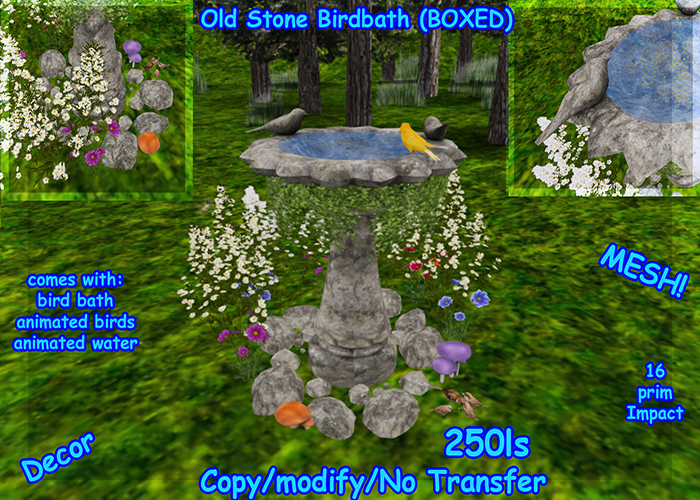 Old Stone Birdbath (BOXED)