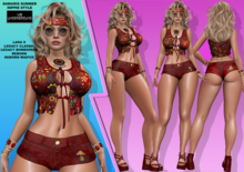 **DAMARIS SUMMER RED X HIPPIE BOHO STYLE COMPLETE OUTFIT**