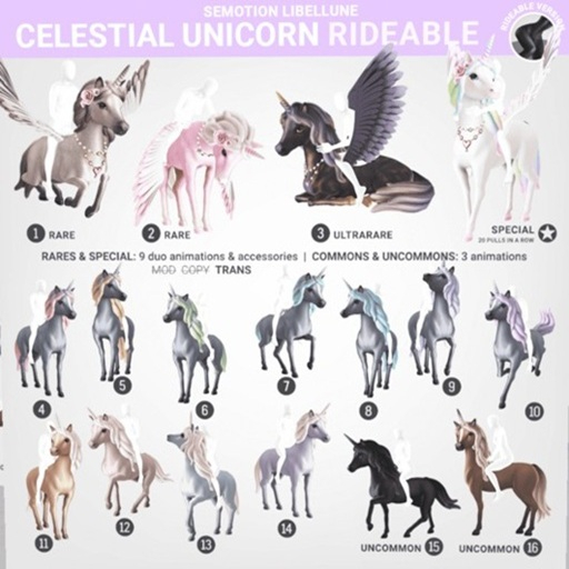 SEmotion Libellune Celestial Unicorn Rideable UNCOMMON 16
