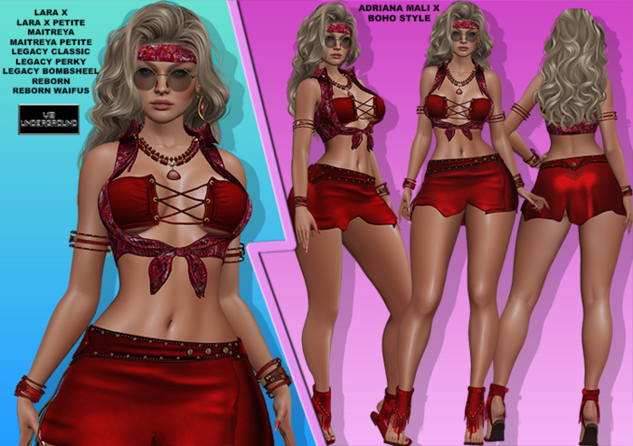 **ADRIANA MALI X RED URBAN BOHO STYLE COMPLETE OUTFIT**