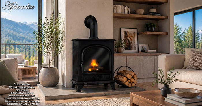 <Aphrodite> Wood burning Stove (Black)