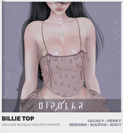 Bipolar - Billie Top - Nude Rabbit Print
